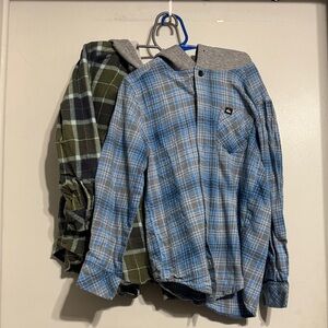 Quicksilver bundle 2  Plaid Button-Up Shirts with hood